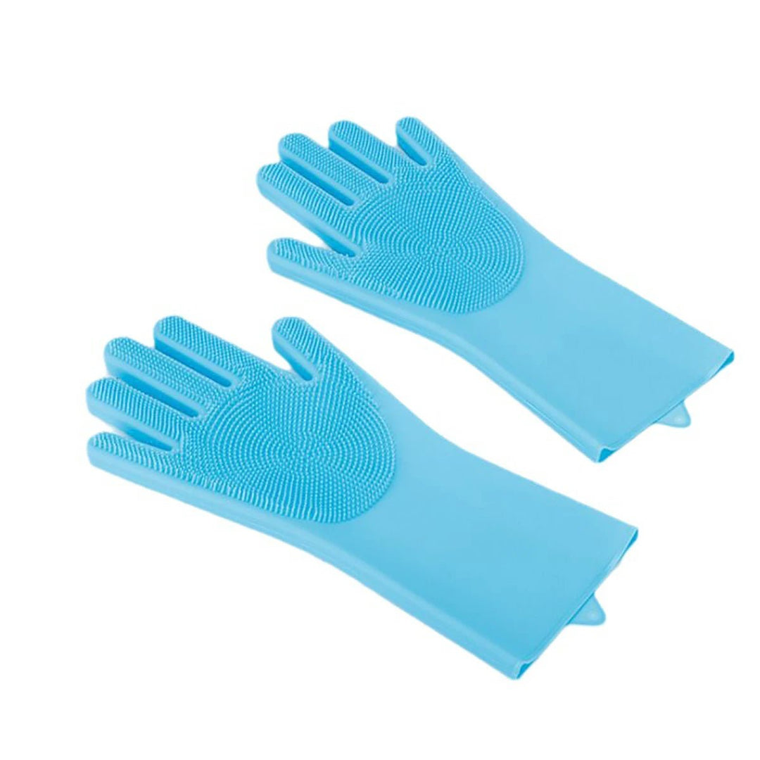 Unisex silicone pet grooming gloves for deshedding dogs/cats, promoting healthy coats.