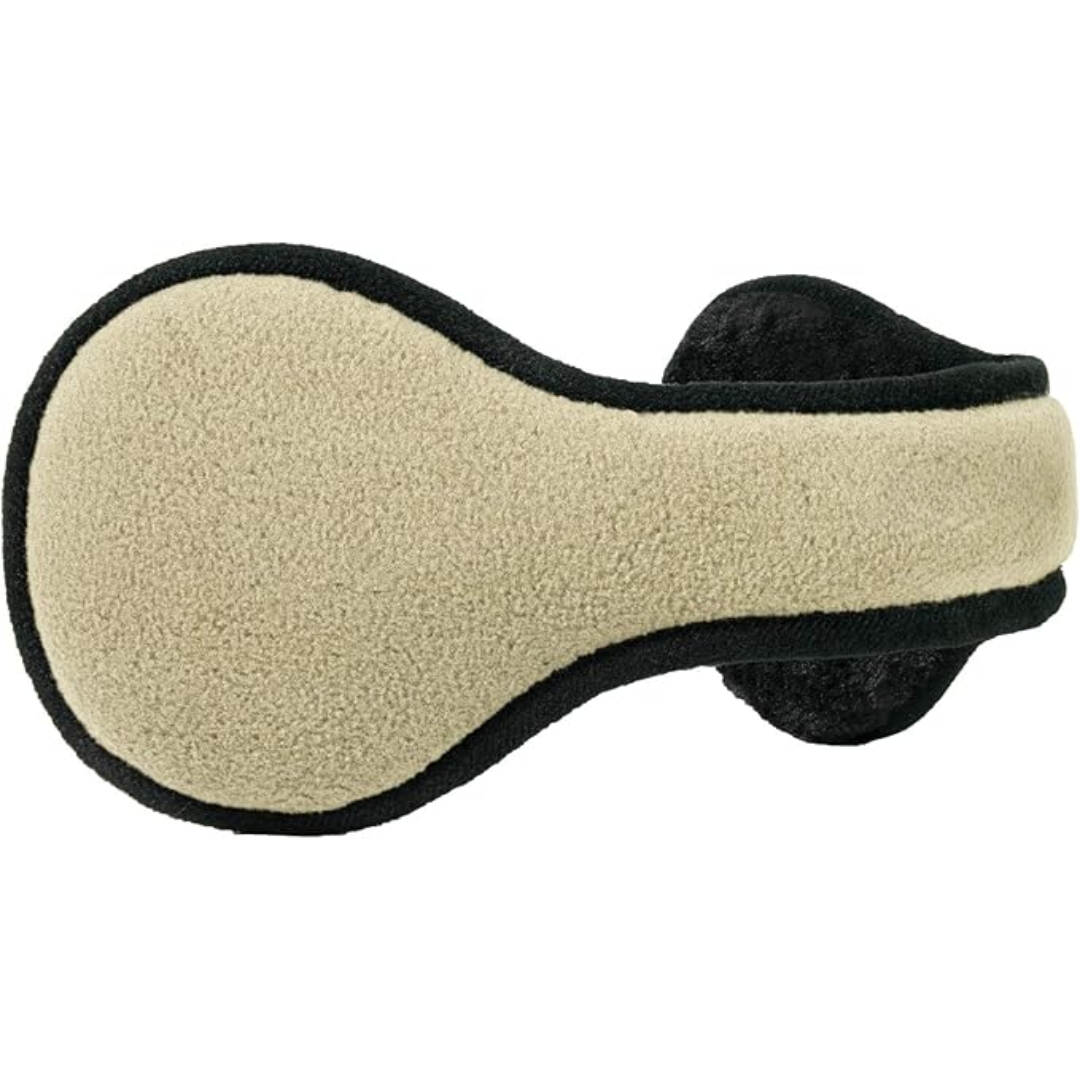 Winter comfort: Unisex fleece ear warmers, black, thermal & foldable for easy storage.