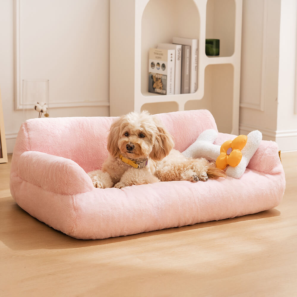 Vintage look pet sofa bed, 'Diamond' pattern, providing a secure spot for pets