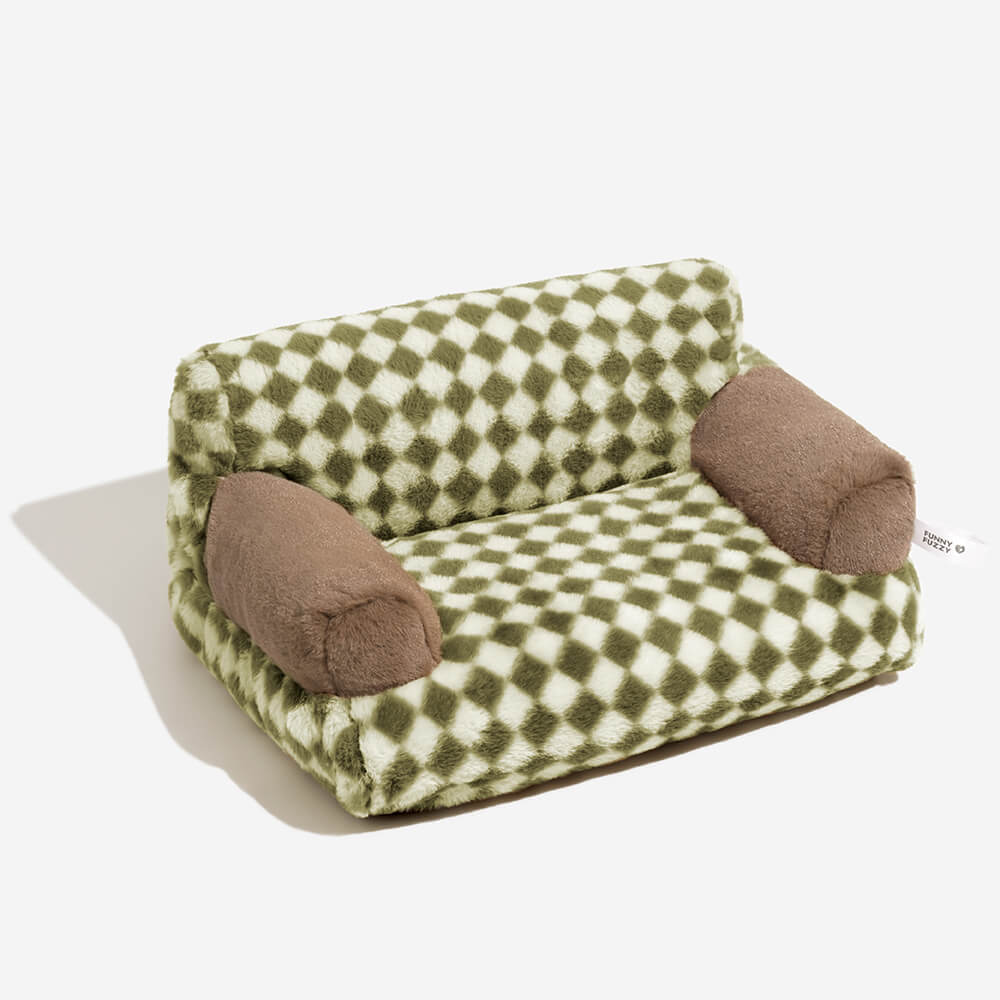 Stylish 'Vintage Diamond' pet furniture, an elegant sofa bed for petite pets