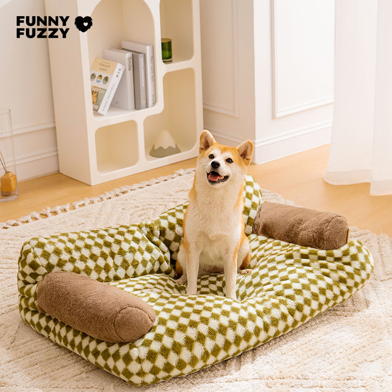 Washable pet bed 'Vintage Diamond' in a sophisticated sofa style for cats