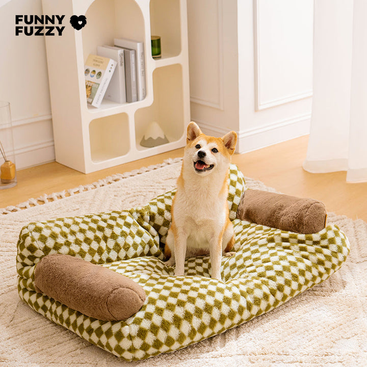 Washable pet bed 'Vintage Diamond' in a sophisticated sofa style for cats
