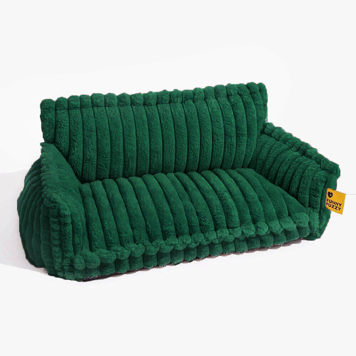 Cozy cat bed with a shadow, emphasizing its inviting and calming sleep environment
