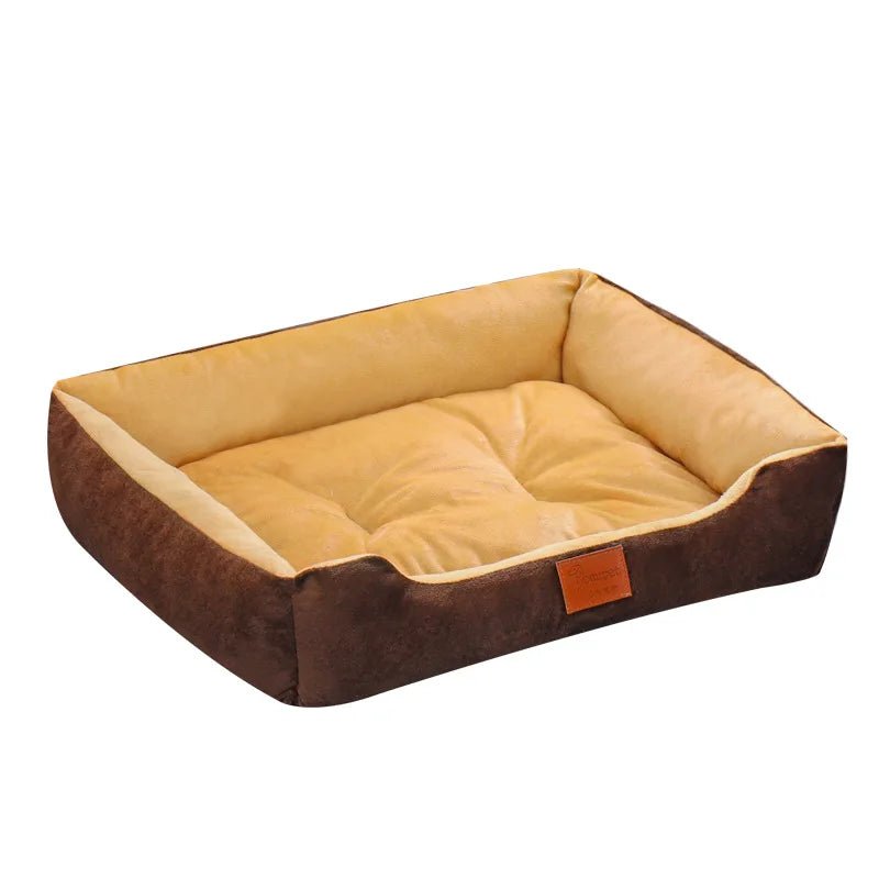 Unisex waterproof pet bed for cats and dogs, portable and soft, bolster style
