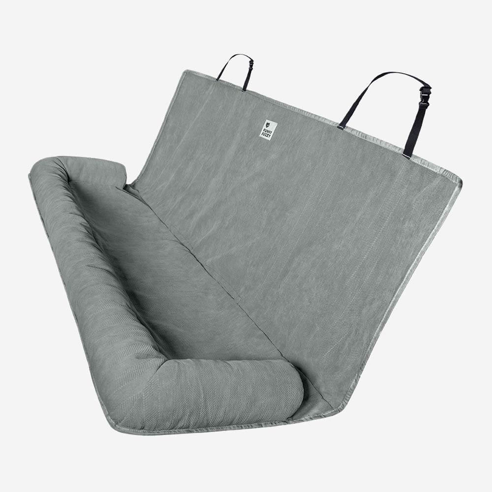 Dog car seat cover with headrest straps, stable pet travel bed