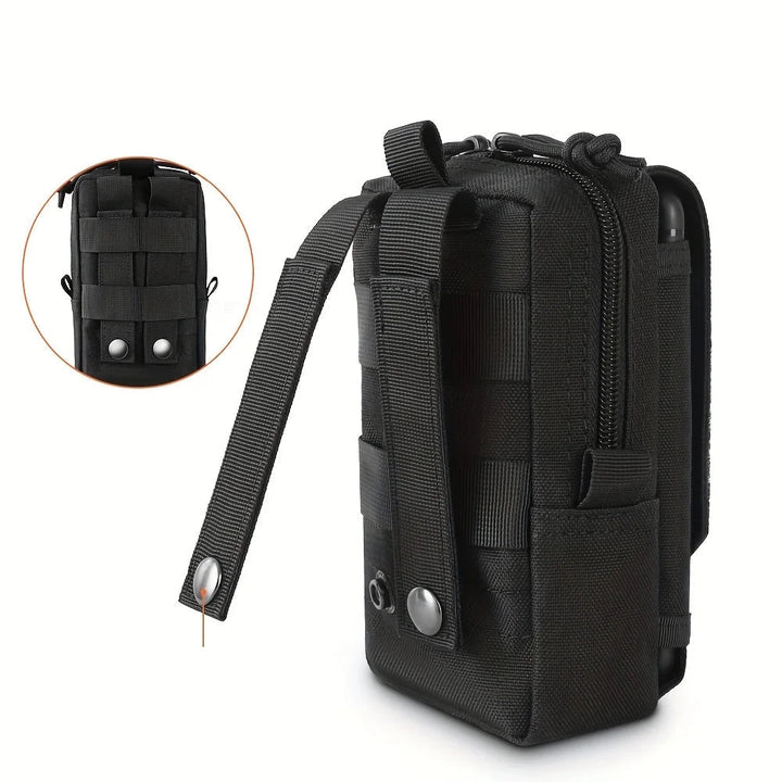 Close-up of waterproof dog walking bag, durable pet accessory for outdoor adventures and dog training.