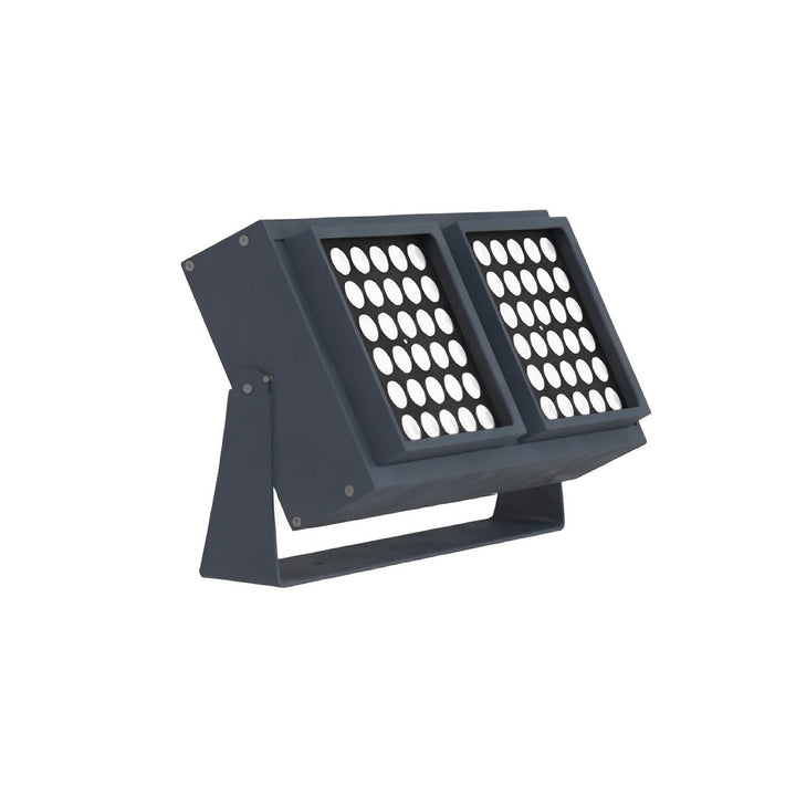 Warm white LED garden spotlight accentuating a tree, providing cozy and adjustable outdoor landscape illumination.