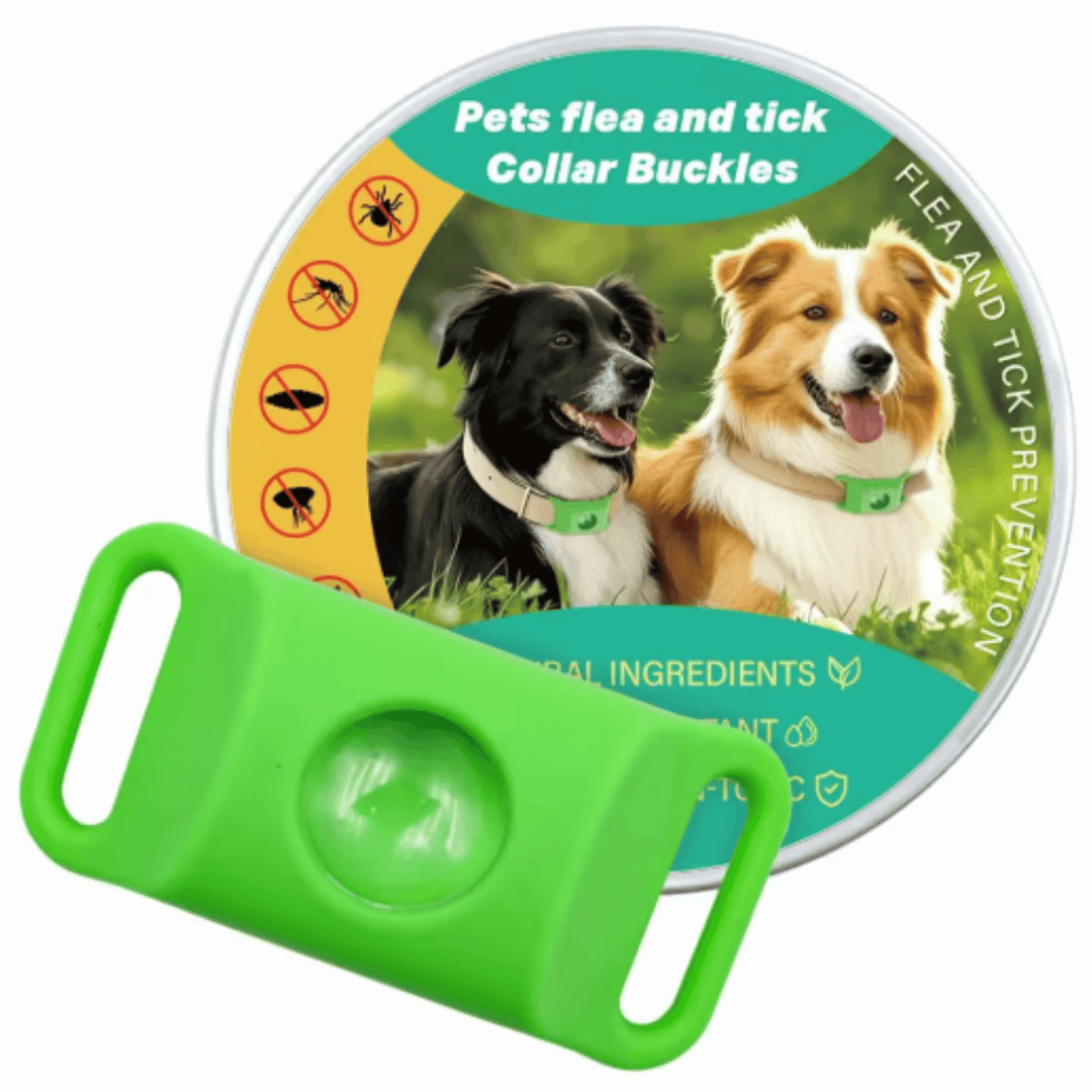 Waterproof silicone pet flea and tick collar for effective pest control on dogs and cats, adjustable fit