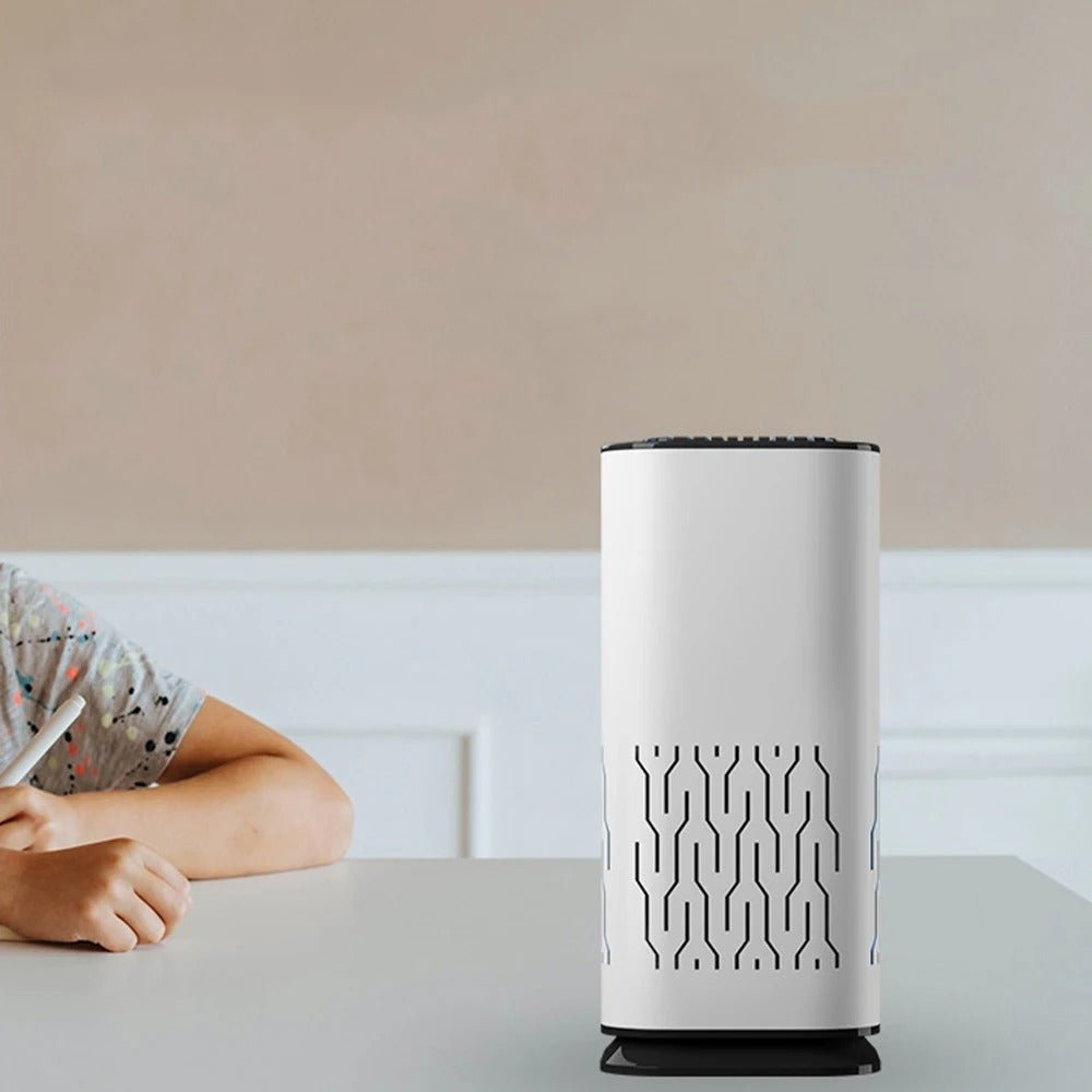 Pet-friendly air purifier featuring activated carbon and HEPA filters for superior odor and allergen removal