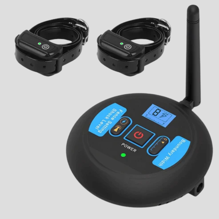 Electronic dog fence collar for outdoor pets, ensuring safety with wireless boundary.