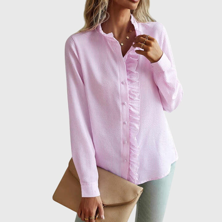 Chic women's blouse, a versatile long-sleeve top perfect for spring fashion and stylish summer outfits.