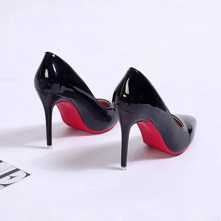 Elegant pointed toe stiletto pumps for women, black, versatile for formal events & office.
