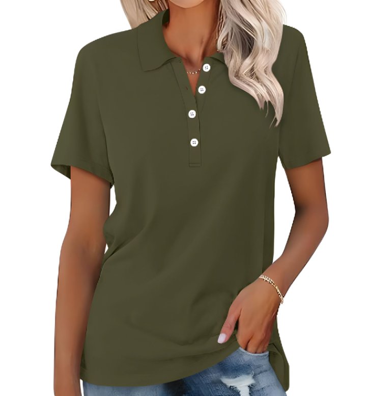 Timeless women's classic fit short sleeve polo, ideal for casual wear and essential ladies' fashion.