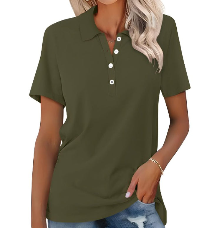 Timeless women's classic fit short sleeve polo, ideal for casual wear and essential ladies' fashion.