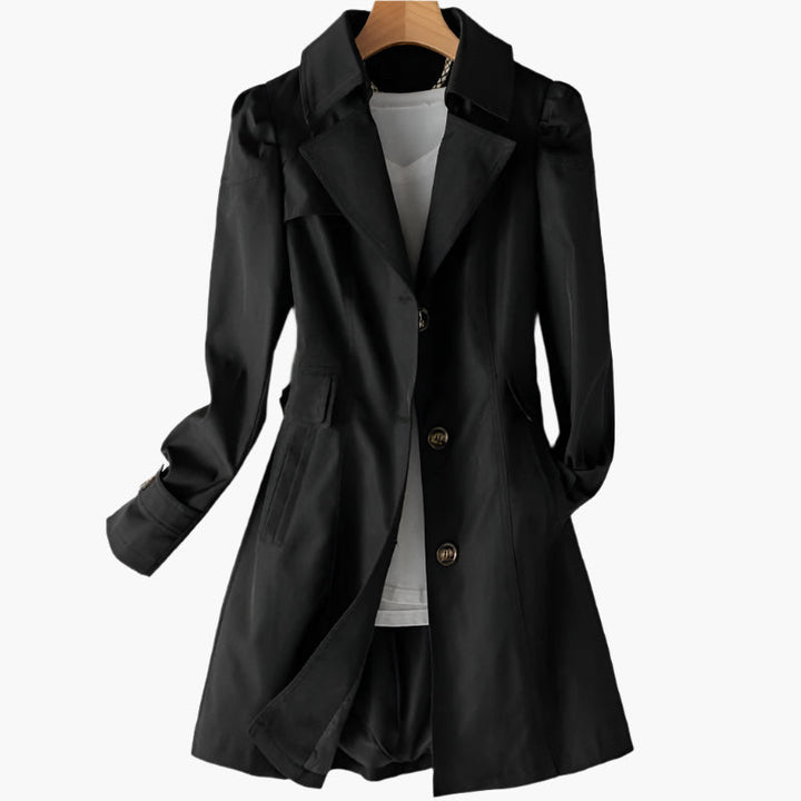 Stylish women's trench coat, a classic tailored fit jacket for sophisticated fashion and professional elegance.