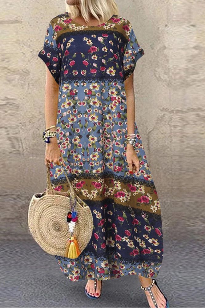 Effortless women's relaxed maxi dress, a comfortable and flowy piece for versatile casual fashion.