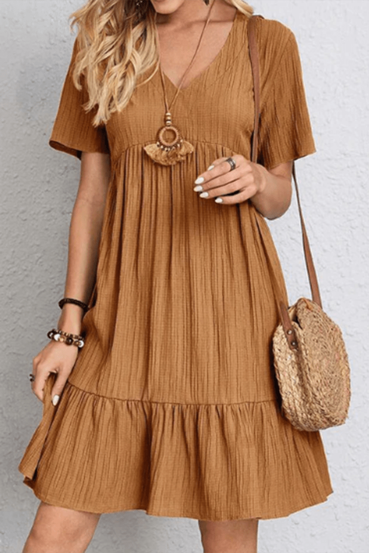 Elegant women's midi dress, a versatile wardrobe staple for effortless day to night style and comfort.