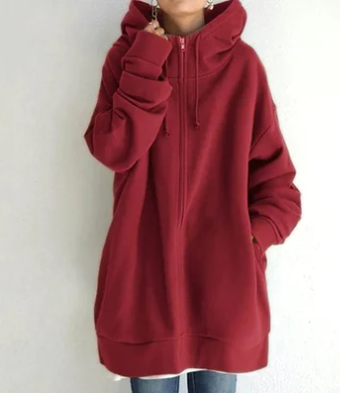 Comfortable women's everyday full zip hoodie in a classic relaxed fit. Perfect for layering.