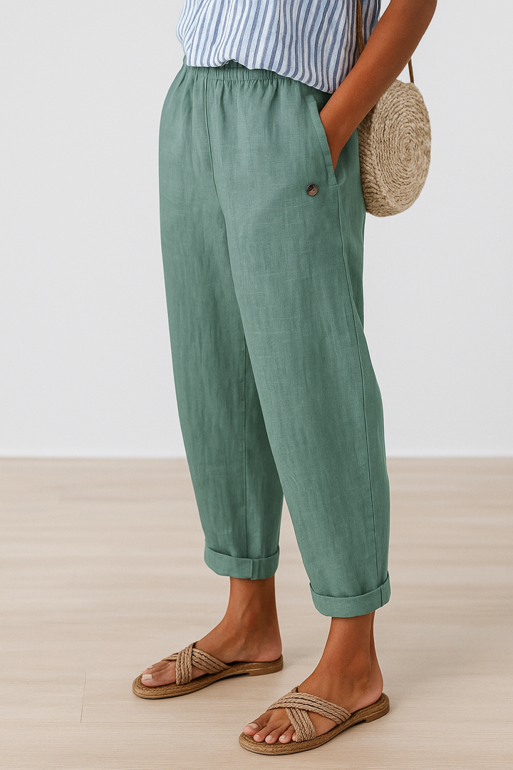Versatile women's casual ankle pants with a relaxed fit, suitable for work, travel, or everyday comfort.