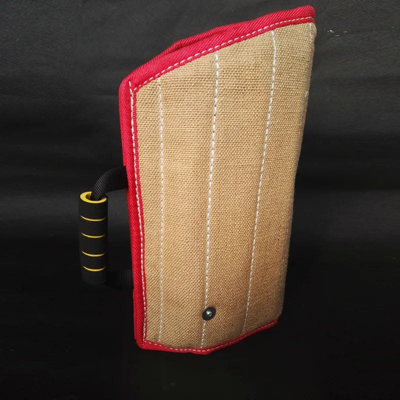 Yellow heavy-duty dog bite training arm protector for canine education and puppy training