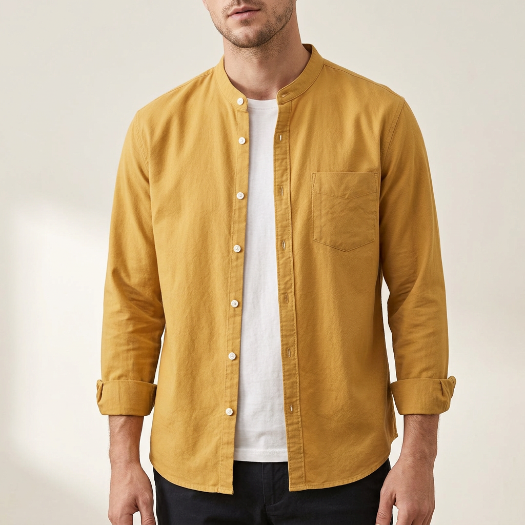 Men's classic versatile button-up long-sleeve shirt, suitable for both casual and formal menswear.
