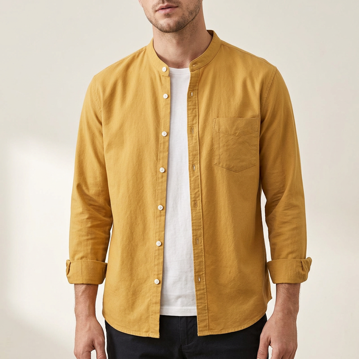 Men's classic versatile button-up long-sleeve shirt, suitable for both casual and formal menswear.